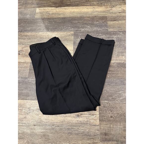 Vintage Lauren Ralph Lauren Men's Black Wool Straight Leg Dress Pants 36W X 29L